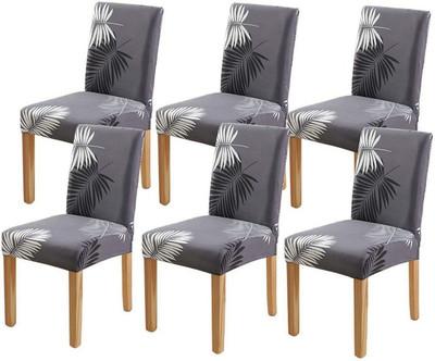 ADstore Polycotton Geometric 1 Seater Chair Cover(Grey Pack of 4)