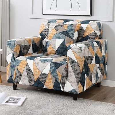 Aranaya Decore Polycotton Abstract Sofa Cover(Orange Pack of 3)