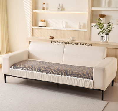 HOUSE OF QUIRK Chenille 4 Seater Sofa Plain Cover(Pack of 1 Grey)