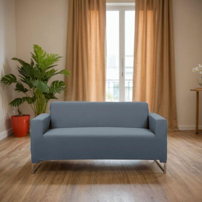 Gifts Island Polyester Plain 4 Seater Sofa Cover(Grey Pack of 1)