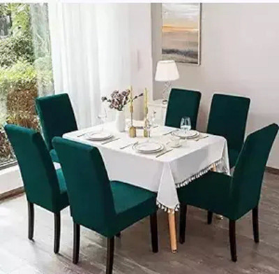 Akshara Loomtex Polyester Plain 1 Seater Chair Cover(Green Pack of 6)