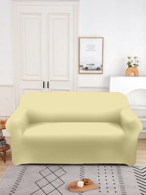 Flipkart SmartBuy Polyester Plain 2 Seater Sofa Cover(Yellow Pack of 1)