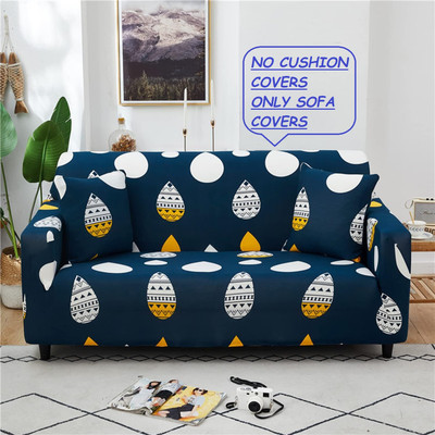 igi Polyester Abstract 3 Seater Sofa Cover(BLUE Pack of 1)