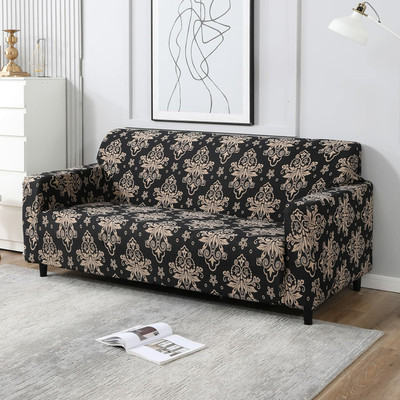 Castle Decor Polycotton 3 Seater Sofa Floral Cover(Pack of 1 Brown)