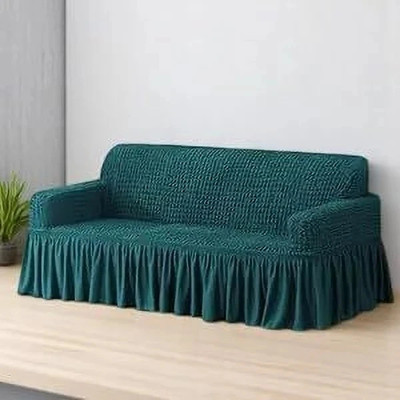 CLAVYK Polycotton Plain 3 Seater Sofa Cover(Ocean Blue Pack of 1)
