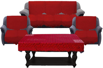 KUBER INDUSTRIES Cotton 3+1+1 Seater Sofa Floral Cover(Pack of 7 Maroon)
