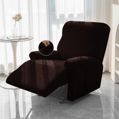 HOKiPO Polyester 1 Seater Sofa Plain Cover(Pack of 1 Coffee)