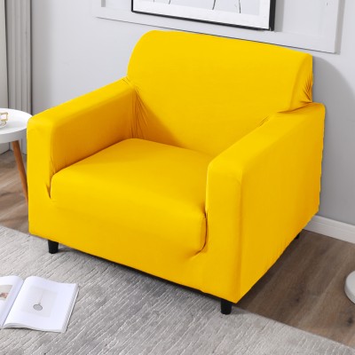 HOKiPO Polyester Plain Sofa Cover(Sunny Yellow Pack of 1)