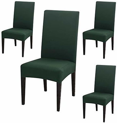 Rhydin Polyester Plain 1 Seater Chair Cover(Green Pack of 4)