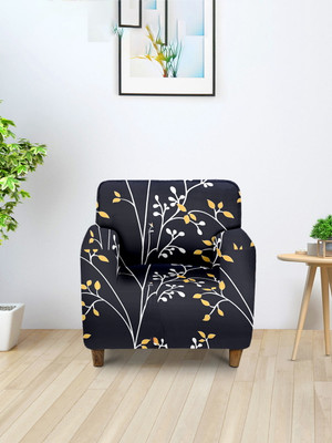 Cortina Polyester Abstract 1 Seater Sofa Cover(Grey Pack of 1)