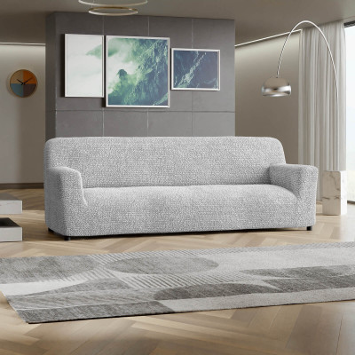 Bellissima Covers Pet Friendly 4 Seater Sofa Plain Cover(Pack of 1 Pearl)