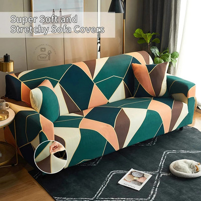 Jai krishna Polycotton Geometric 3 Seater Sofa Cover(Multicolor Pack of 1)