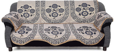 KUBER INDUSTRIES Cotton 3 Seater Sofa Floral Cover(Pack of 6 Blue)