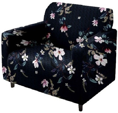 KriShyam Polyester Geometric 3+1+1 Seater Sofa Cover(Blue Pack of 1)