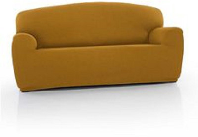 TURIYA Velvet, Polyester Plain 3 Seater Sofa Cover(Gold Pack of 1)