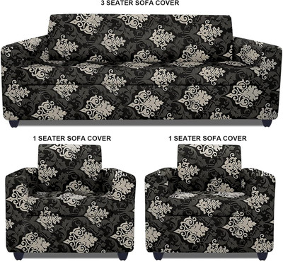 Sitting Style Polyester 3+1+1 Seater Sofa Floral Cover(Pack of 3 Multicolor)