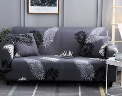 papsun Polyester 3 Seater Sofa Floral Cover(Pack of 1 Grey)