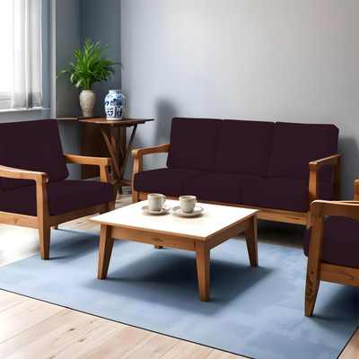 HOTKEI Polycotton Plain 3+1+1 Seater Sofa Cover(Wine Pack of 10)
