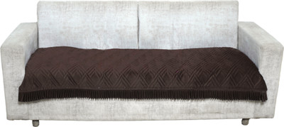 Fashion Throw Velvet 2 Seater Sofa Geometric Cover(Pack of 1 Brown)