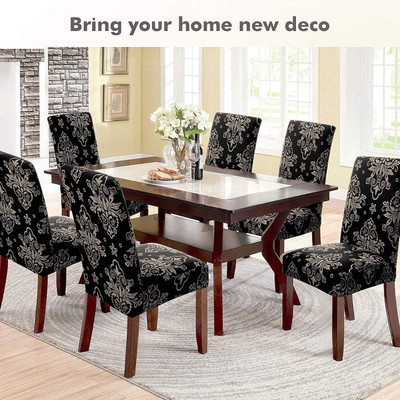 ADstore Polycotton 1 Seater Chair Geometric Cover(Pack of 6 Brown)