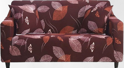shri radhe Polyester Abstract 3 Seater Sofa Cover(Red Pack of 1)