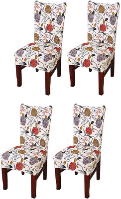 Magic Cover Polyester Abstract 1 Seater Chair Cover(Red Pack of 4)