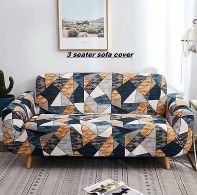 PRABHNOOR Polyester Geometric 3 Seater Sofa Cover(Multicolor Pack of 1)