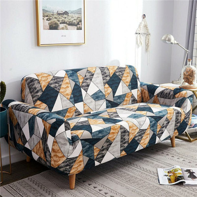 TURIYA Polyester Geometric 3 Seater Sofa Cover(Multicolor Pack of 1)