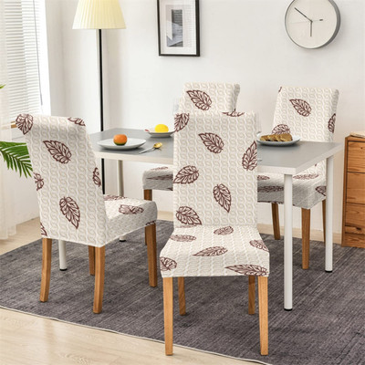 DECORIAN Polycotton Abstract 1 Seater Chair Cover(Brown Pack of 4)