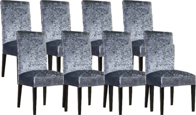 QUIRKYHUB Velvet Plain 1 Seater Chair Cover(Dark Grey Pack of 8)