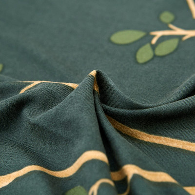 TURIYA Polyester Floral 3 Seater Sofa Cover(Green Pack of 1)