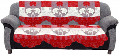 KUBER INDUSTRIES Cotton 3 Seater Sofa Floral Cover(Pack of 2 Maroon)