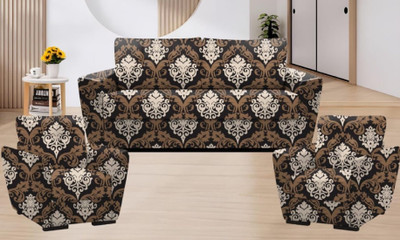 TURIYA Polyester, Polycotton 3+1+1 Seater Sofa Abstract Cover(Pack of 1 Multicolor)