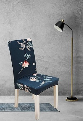 WeClever Polycotton Floral Chair Cover(Blue Pack of 1)