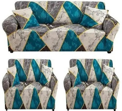 SIYA TEXTILES Polyester 3+1+1 Seater Sofa Floral Cover(Pack of 3 Multicolor)