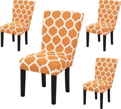 Story@home Polyester Abstract 1 Seater Chair Cover(Beige Pack of 4)