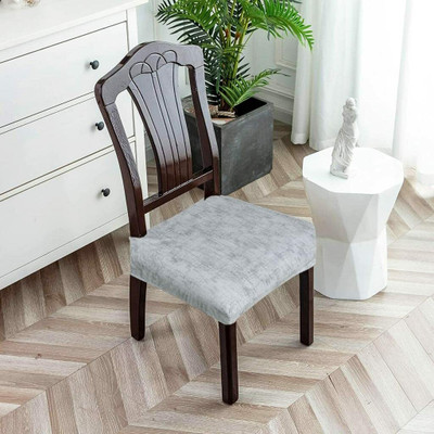 fabrigaanza Polyester Abstract 1 Seater Chair Cover(Grey Pack of 6)