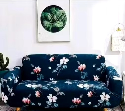 GURU KIRPA TEXTILE Polycotton 3 Seater Sofa Floral Cover(Pack of 1 Blue)