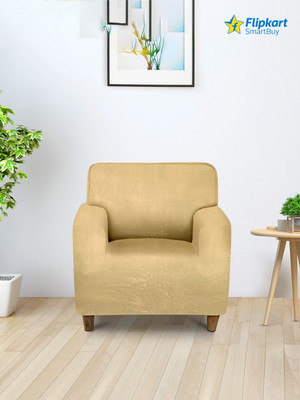 Flipkart SmartBuy Polyester Plain 1 Seater Sofa Cover(Gold Pack of 1)