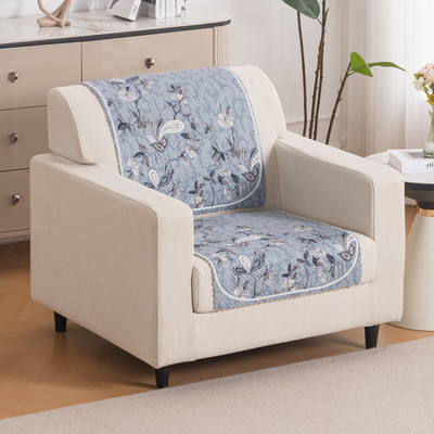 HOKiPO Polyester 1 Seater Sofa Floral Cover(Pack of 1 Frosted Petals)