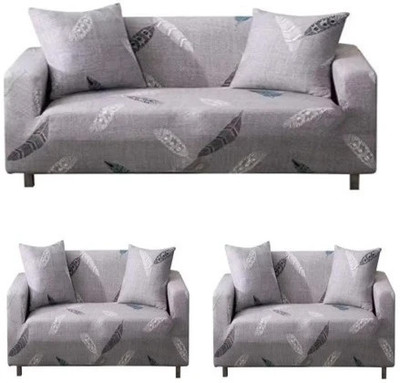 TONY STARK Polycotton 3+1+1 Seater Sofa Floral Cover(Pack of 3 Grey)