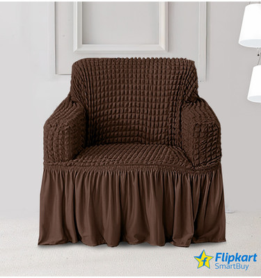 Flipkart SmartBuy Polyester Plain 1 Seater Sofa Cover(Brown Pack of 1)