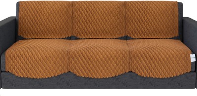 HOMESTIC Velvet Checkered Sofa Cover(Brown Pack of 6)