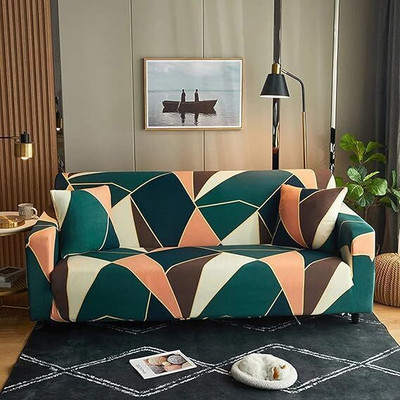 SIYA TEXTILES Polyester Floral 3 Seater Sofa Cover(Multicolor Pack of 1)