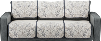 KUBER INDUSTRIES Cotton 3 Seater Sofa Abstract Cover(Pack of 6 Blue)