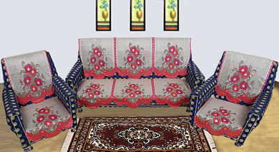 KUBER INDUSTRIES Cotton 3+1+1 Seater Sofa Floral Cover(Pack of 6 Multicolor)
