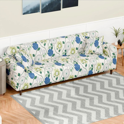lukzer Polyester Floral 4 Seater Sofa Cover(Multi Flower Design Pack of 1)