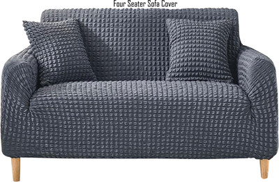 Magic Cover Polyester Striped 3 Seater Sofa Cover(Green Pack of 1)