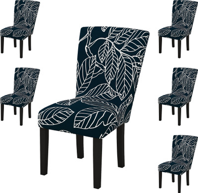 Story@home Polyester Abstract 1 Seater Chair Cover(Blue Pack of 6)