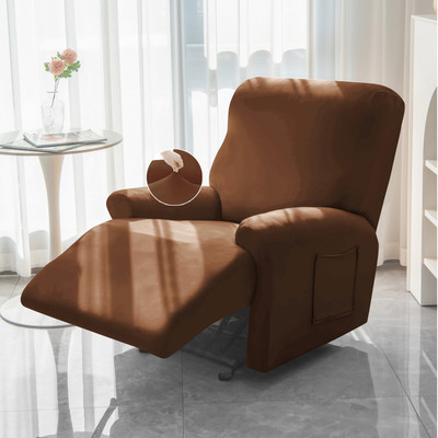 HOKiPO Polyester 1 Seater Sofa Plain Cover(Pack of 1 Brown)